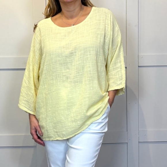 NWT-ROLE round neck top 3/4 Sleeves 100% Italy Cotton Italy Sz See Measurements. - Picture 13 of 13